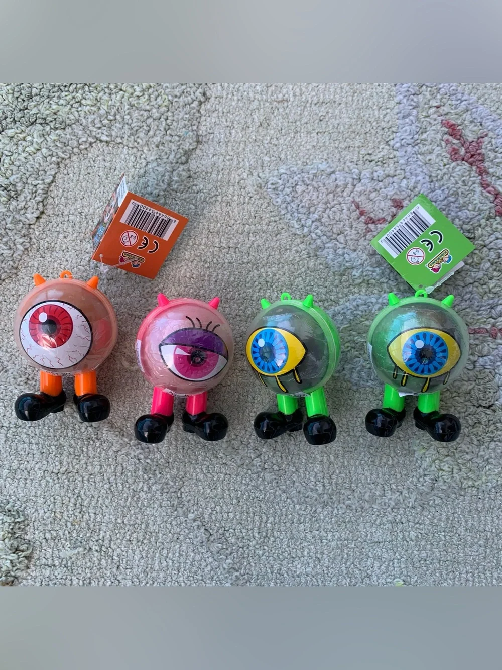 Lot of 4 Kidsmania I.C.U. Cyclops Monster Novelty Jawbreaker Toy Containers